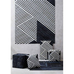 Bosie Black and Grey Deco Hair on Leather Pouffe