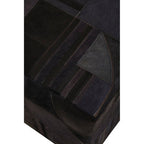 Bosie Black and Grey Deco Hair on Leather Pouffe
