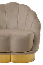 Mink Velvet Chair with Gold Finish Base