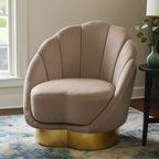 Mink Velvet Chair with Gold Finish Base
