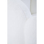 Off White Boucle Scalloped Swivel Chair with Gold Base