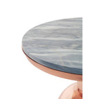 Black Marble Top Side Table with Chunky Copper Iron Base