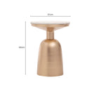 White Marble Top Side Table with Chunky Gold Iron Base