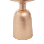 White Marble Top Side Table with Chunky Gold Iron Base