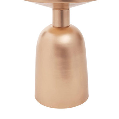 White Marble Top Side Table with Chunky Gold Iron Base