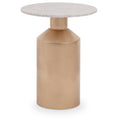 White Carrara Marble Top Side Table with Gold Iron Base