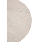 White Carrara Marble Top Side Table with Gold Iron Base