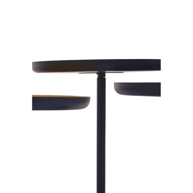 Gold Pink and Black Metal Tray Table Set of 3 with Enamel Tops