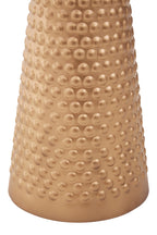 White Tabletop Side Table with Chunky Hammered Gold Base