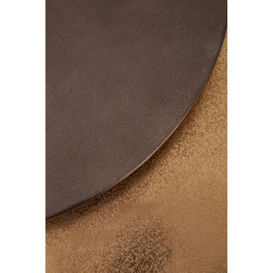 Nest of 2 Gold and Zinc Side Tables with Luxe Gold Steel Frames