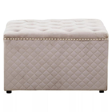 Mink Velvet Square Ottoman