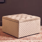 Mink Velvet Square Ottoman