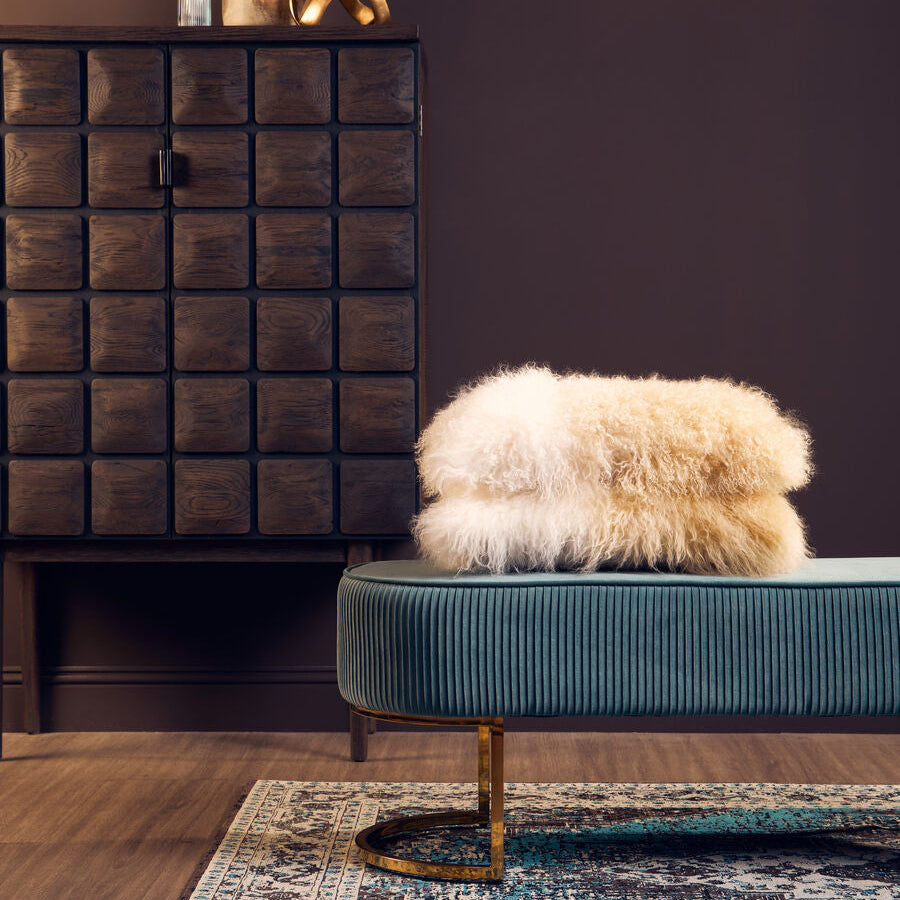 Teal Velvet Bench