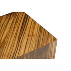Black and Natural Bamboo Square Side Table