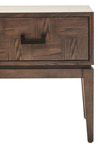 Antique Grey 1-Drawer Side Table with Wooden Legs and Black Metal Handle