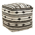 Black and White Ikat Square Pouffe