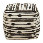 Black and White Ikat Square Pouffe