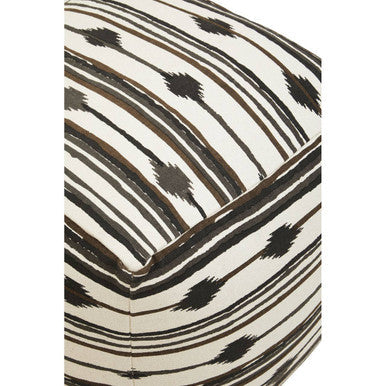 Black and White Ikat Square Pouffe
