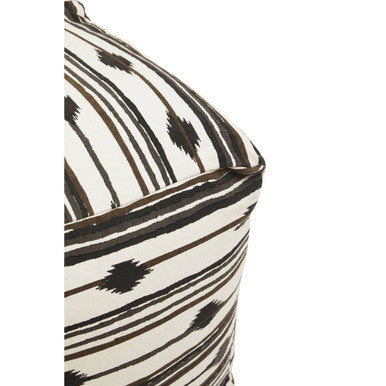 Black and White Ikat Square Pouffe