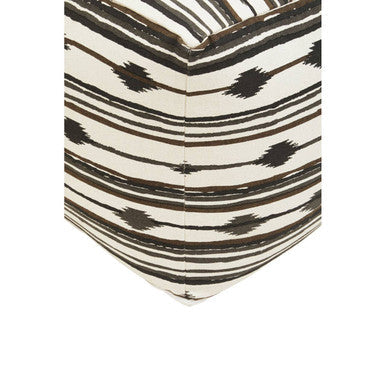 Black and White Ikat Square Pouffe