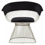 Black Velvet Chair with Silver Finish Frame