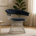 Black Velvet Chair with Silver Finish Frame