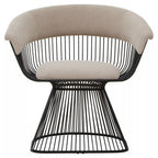 Mink Velvet Chair with Black Finish Frame