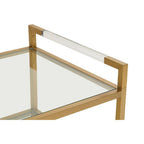 Matte Gold End Table with Clear Glass Top