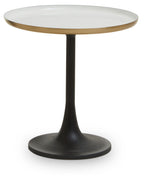 White Marble Side Table With Column Base