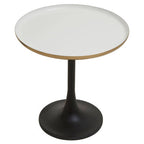 White Marble Side Table With Column Base