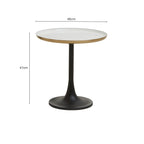 White Marble Side Table With Column Base