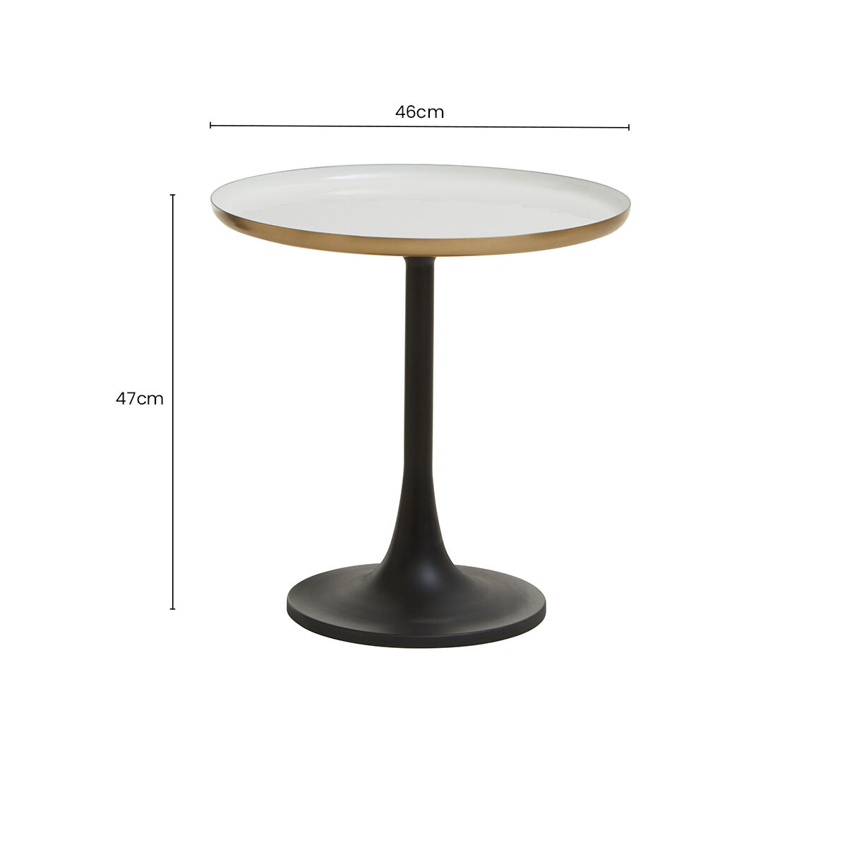 White Marble Side Table With Column Base
