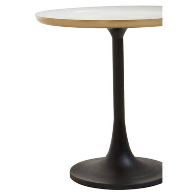 White Marble Side Table With Column Base