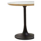 White Marble Side Table With Column Base