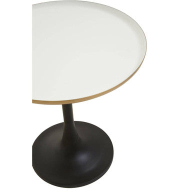 White Marble Side Table With Column Base