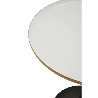 White Marble Side Table With Column Base