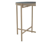 Set of 3 Grey Enamel Top Nesting Side Tables with Gold Finish X-Base Legs