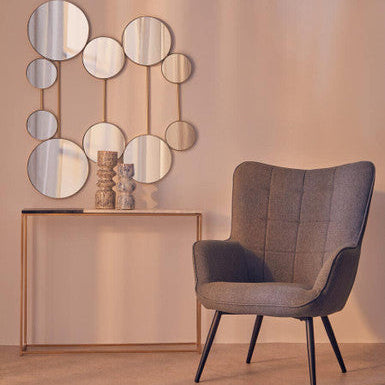 Black and White Marble Console Table with Gold Finish Frame