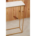 Black and White Marble Console Table with Gold Finish Frame