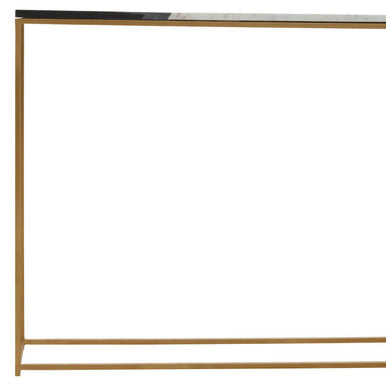 Black and White Marble Console Table with Gold Finish Frame