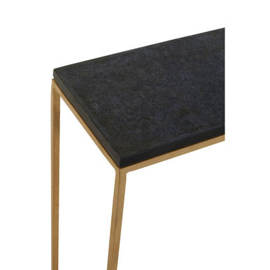 Black and White Marble Console Table with Gold Finish Frame
