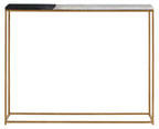 Black and White Marble Console Table with Gold Finish Frame