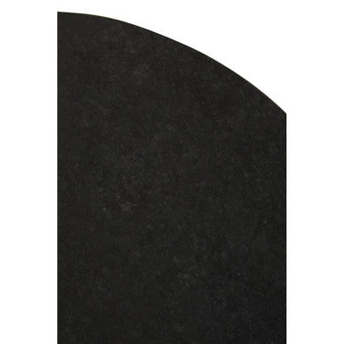 Black Marble Top Side Table with Gold Finish Geometric Sledge Base