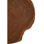 Natural Teak Wood Live Edge Side Table with Black Finish Legs