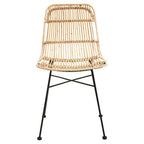 Natural Rattan Chair with Curved Back