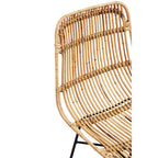 Natural Rattan Chair with Curved Back