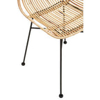 Natural Rattan Chair with Curved Back