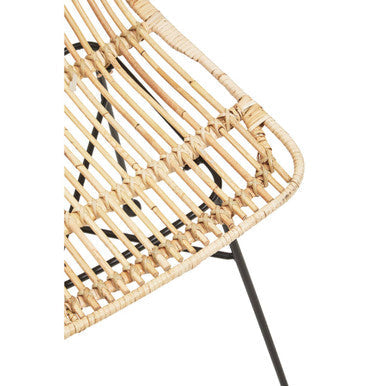 Natural Rattan Chair with Curved Back