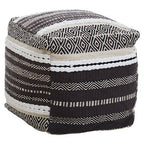 Grey and White Pouffe