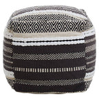 Grey and White Pouffe